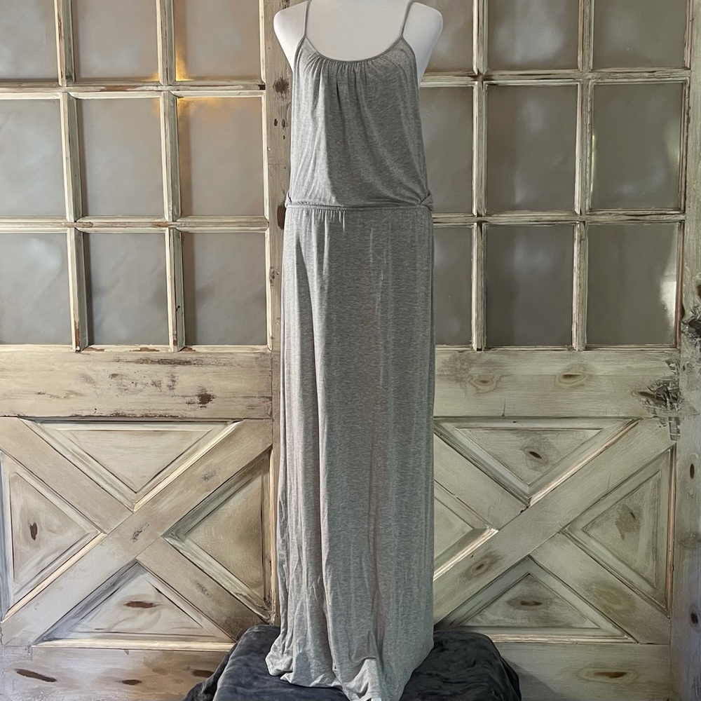 LA Made Drapped T-Back Maxi gray size small